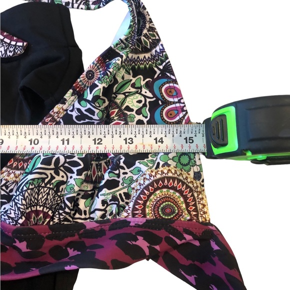 XXL bathing suit bikini 52” band that ties 34” chest 30” waist stretch black - Picture 7 of 7